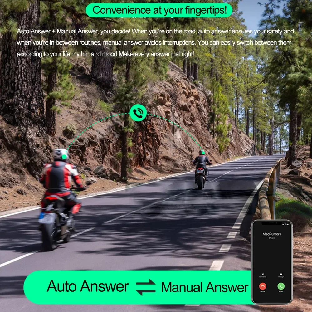 C60 Helmet Earphones Bluetooth 5.3 Noise Reduction