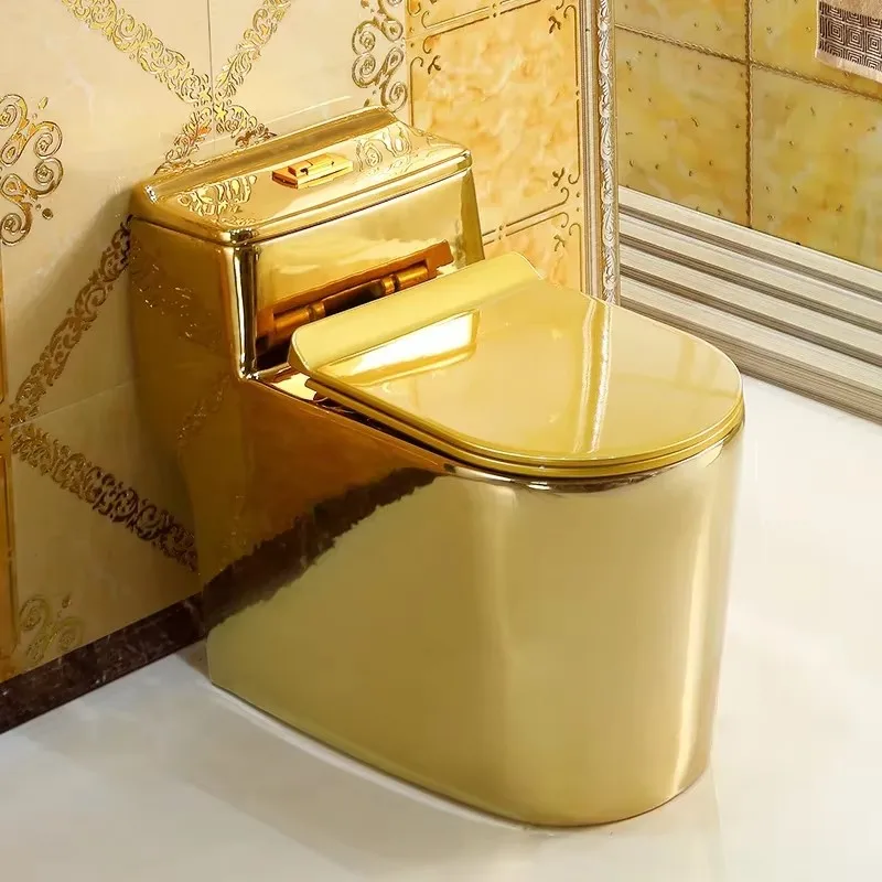 European-style hotel clubhouse golden toilet