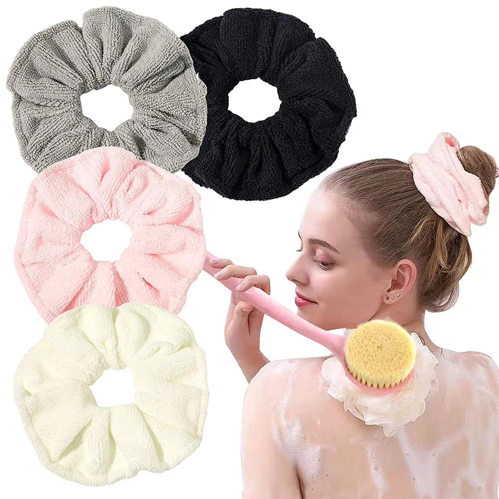 Microfiber Hair Drying Scrunchies Towel Fiber Buns Oversize Hair Rope For Women Absorbent Fast Terry Hair Bands 100% twill silk scarf fashion summer women hair scarf brand skinny bag scarves design wrist towel foulard neckerchief headband