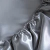 Luxury Satin Fitted Sheet High-End Solid Color Mattress Cover With Elastic Band Bed Sheet Rayon Fit Sheet 3