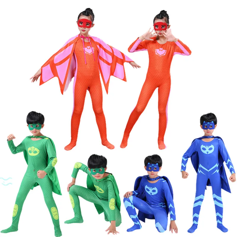 Halloween Supereroe Catboy Gekko Owlette Costume Cosplay Bambini Anime Festa Di Natale Masquerade Clothe Bambino Regalo Di Compleanno Per Bambini