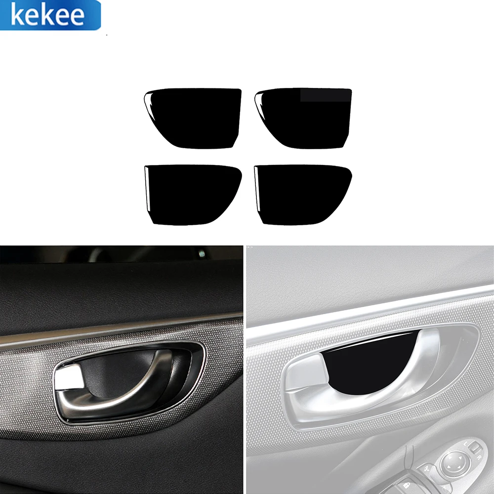 

For Infiniti Q50 2014-2020 4pcs Piano Black car interior door handle bowl cover Trim Car Interior Decoration Accessories Sticker