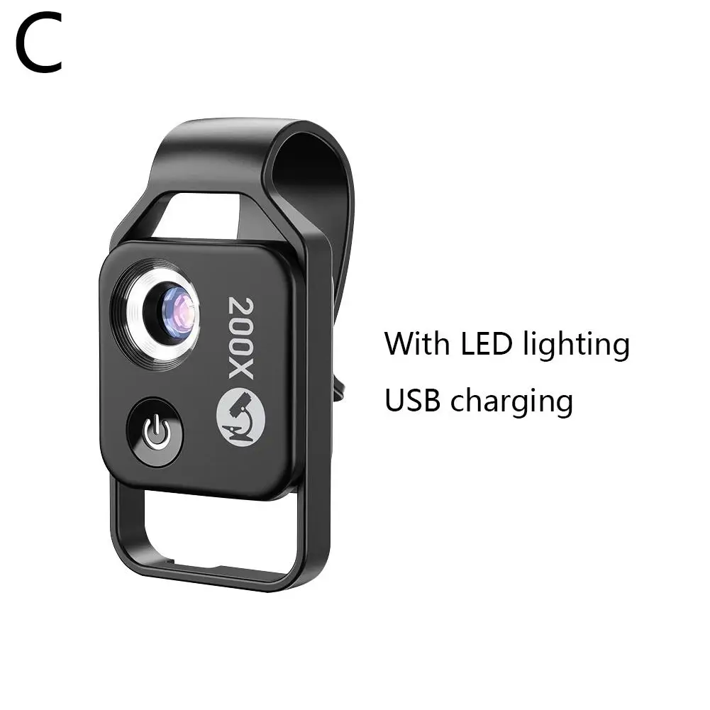 Microscope de téléphone 200X avec lentille CPL/LED Portable pour IPhone/téléphone android pour profiter de Microworld pour enfants et adultes