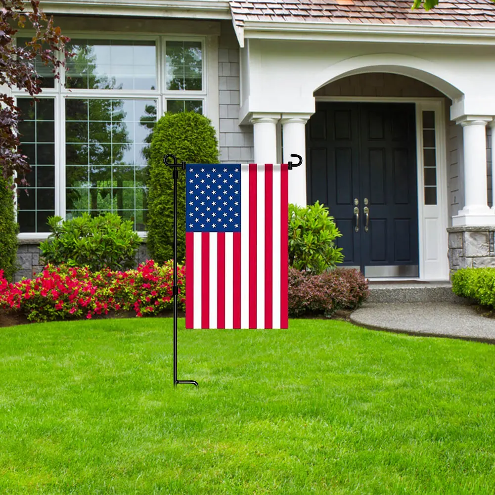 Garden Flag Stand Garden Flag Pole Holder with Clip and Stopper Holder Stand Metal for Decor