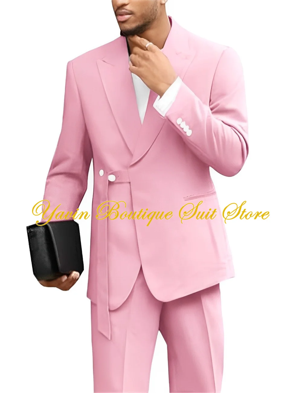 Men's Wedding Tuxedo Blazer Elegant Men's Suit 2 Piece Jacket Pants Formal Party Dress for Men