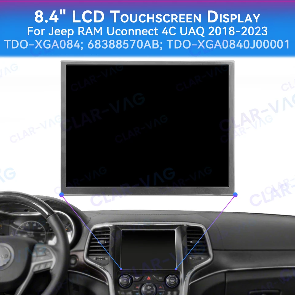 Original 8.4 inch Uconnect LCD Touch Screen TDO-XGA0840J00001 For Jeep RAM Chrysler-Car Navigation Radio TDO-XGA084