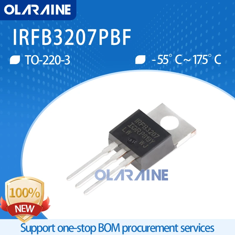 

1-10Pcs IRFB3207PBF TO-220-3 Through Hole N-Channel MOSFET MOSFT 75V 180A 4.5mOhm 180nC - 20 V, + 20 V