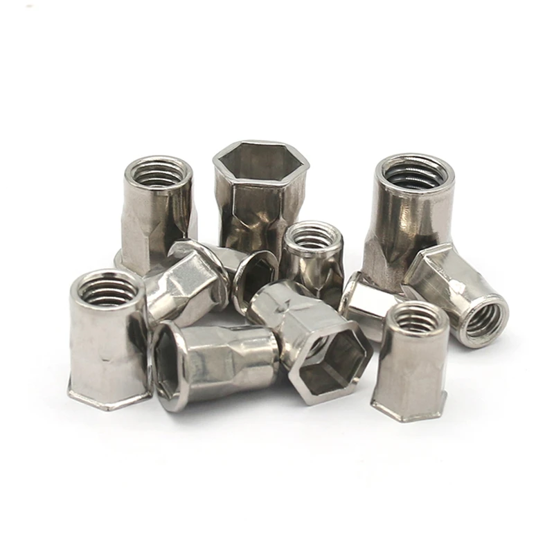 Description Picture 4 of itemM3 M4 M5 M6 M8 M10 M12 Semi Hex Flat Head Reduced Small Countersunk Head Rivet Nut Insert Rivnut Nutsert 304 Stainless Steel