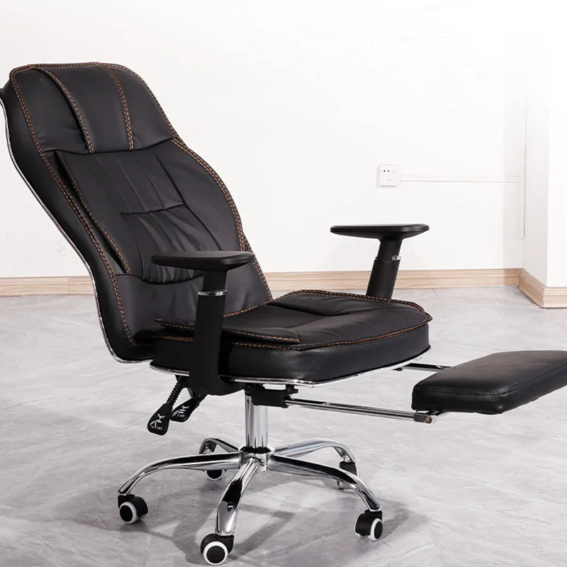 Lazy Computer Office Chair Rotating Black Wheel Nordic Ergonomic Office Chair High Back Leather Chaise De Bureaux Home Furniture ferris wheel 7 grid rotating pen holder large capacity multifunctional desktop storage box ins high appearance