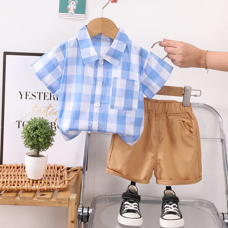 

Boys Clothes Sets Summer 2024 Children Cotton Shirts Shorts 2pcs Casual Suit For Baby Tracksuits Kids Outfits Toddler 1 2 3 4 5Y