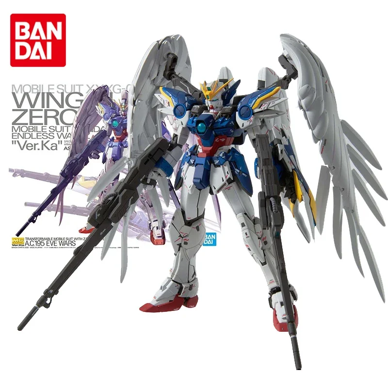 

Bandai Genuine Gundam Model Kit Anime Figure MG XXXG-00W0 Wing Gundam Zero EW KA Gunpla Anime Action Figure Toys for Children