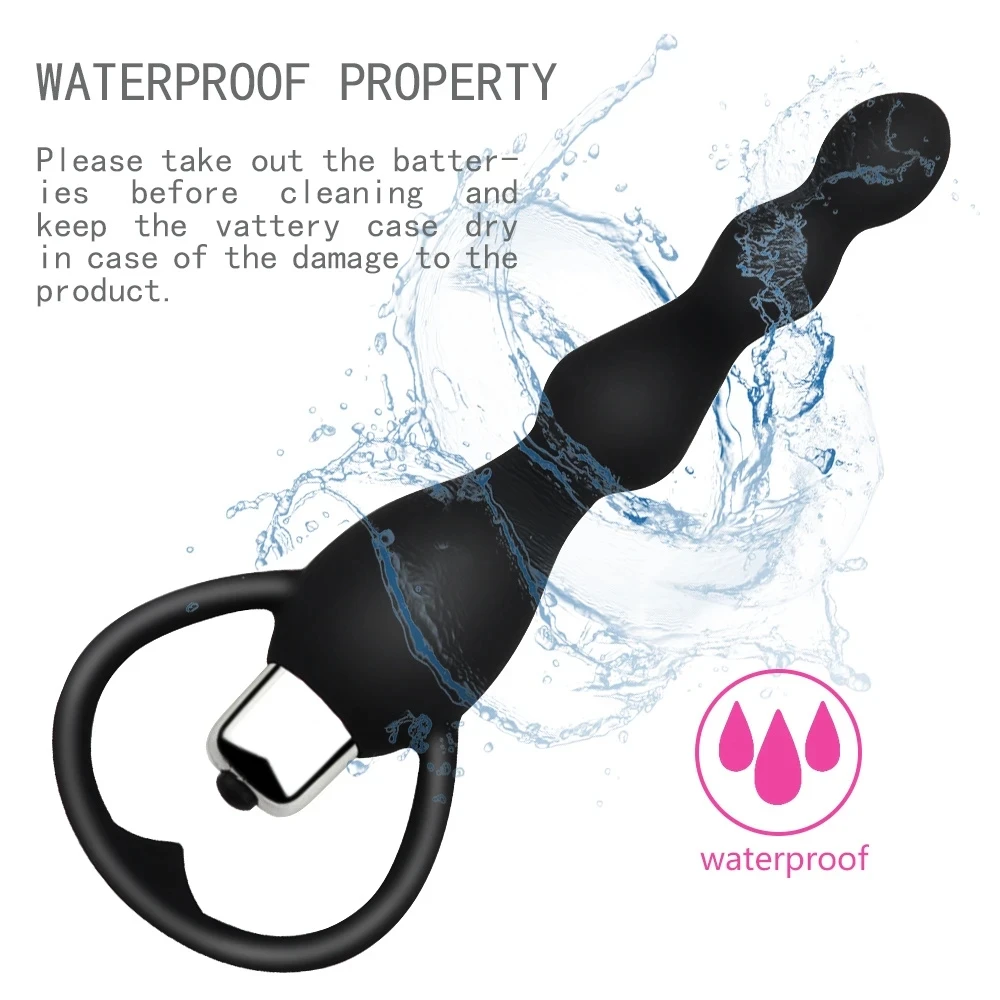 Anal Plug Vibrator Vibrating Prostate Massage Soft Anal Beads Butt Plug for Couples Butt Silicone Adult Products