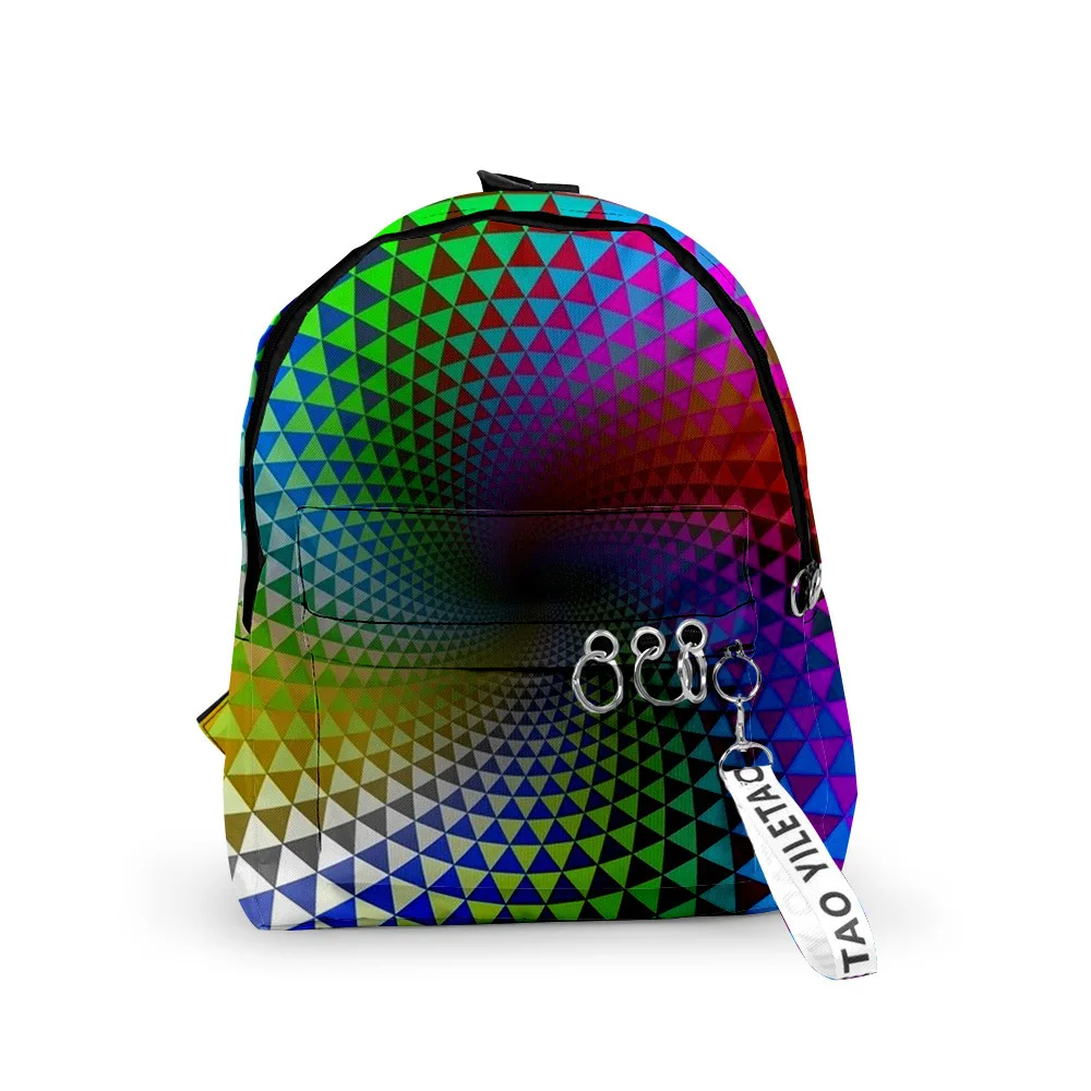 

Рюкзак школьный водонепроницаемый с 3D-принтом, креативный портфель из ткани «Оксфорд» с цветными блокировками для учеников, маленькие сумки