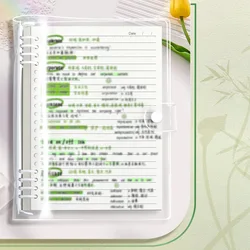 A5 Transparent Soft Cover Checkered Notebook - 120 - Page Loose Leaf Diary for School and Office Use (White)