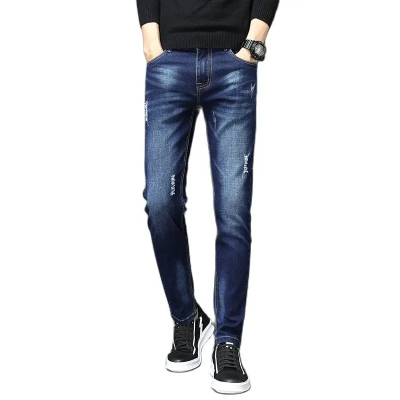 

Batmo 2023 new arrival high quality casual slim elastic black jeans men,men's pencil pants,skinny jeans men 1018