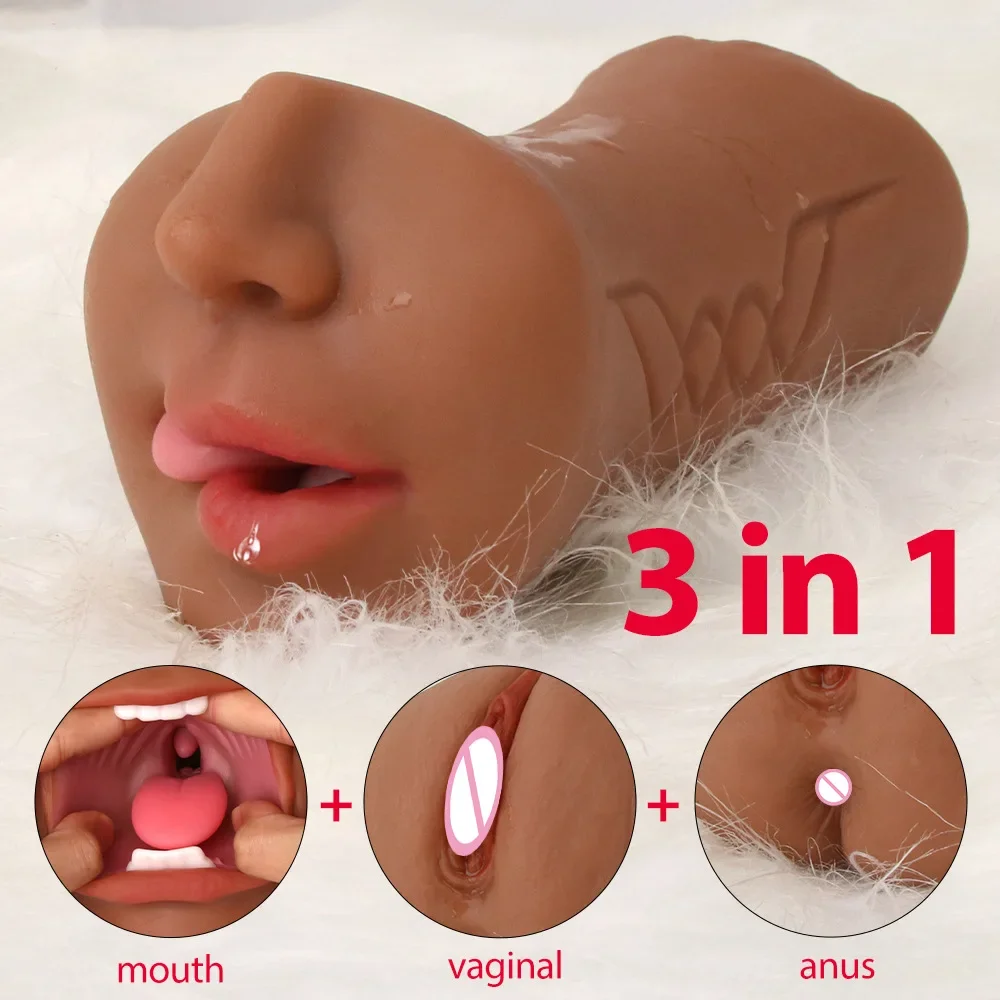 

Male Masturbator 3 In 1 Realistic Vagina Sexy Toys For Men Pocket Pusssy Pussy Blowjob Masturbation No Vibrator Adults Sex Goods