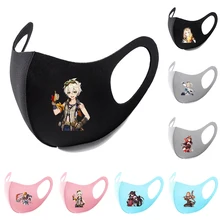 

Genshin Impact Game Cosplay Costume Face Mask Adult Dustproof Washable Masks Prop Halloween Ice Silk Masks