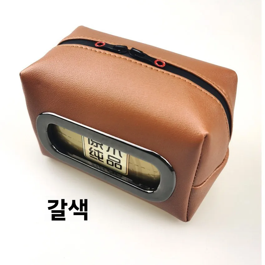 가죽 자동차 장착용 티슈 박스, 독창적인 걸이형 디자인, 다기능 고급 자동차 인테리어 액세서리