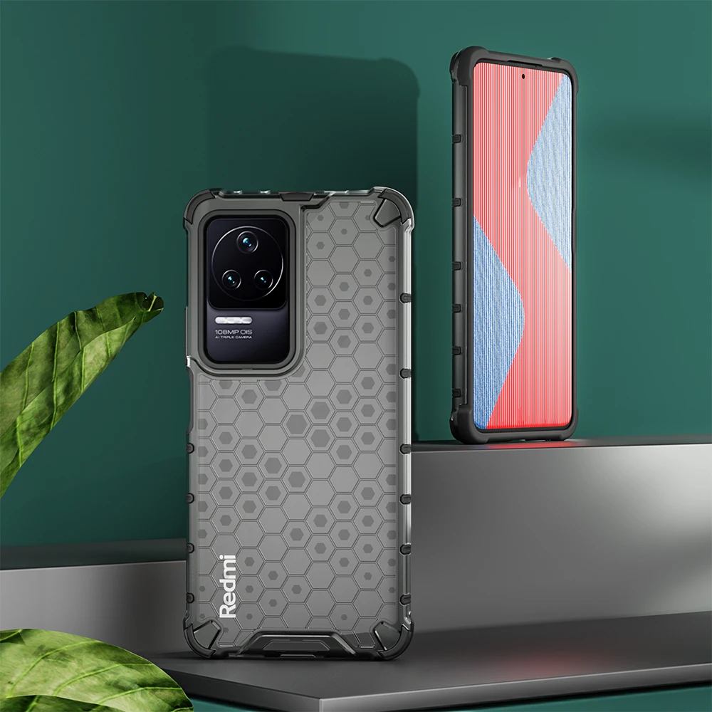 KEYSION ütésálló páncéltok POCO F4 GT F3 5G átlátszó méhsejt telefonhoz hátlap Xiaomi Redmi K50 Gaming K4 készülékhez_voghion.com
