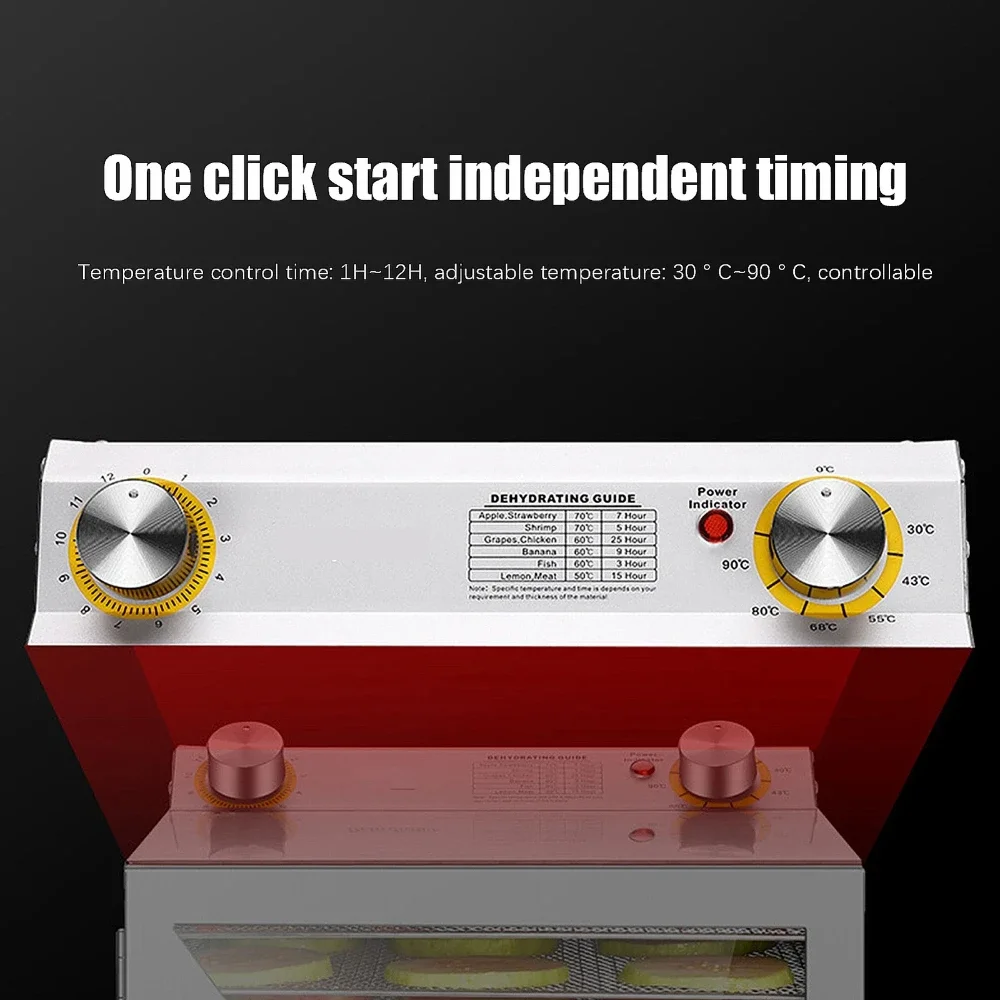 6/8/12/18 Layers Food Dehydrator Home Fruit Timing Temperature Air Dryer Vegetable Meat Medicinal Material Smart Food Dehydrator 3