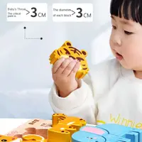 4 in 1 3D Wooden Puzzles Educational Cartoon Wooden Puzzle Toy Intelligence High Quality Wooden Rainbow Blocks Puzzle Baby 2