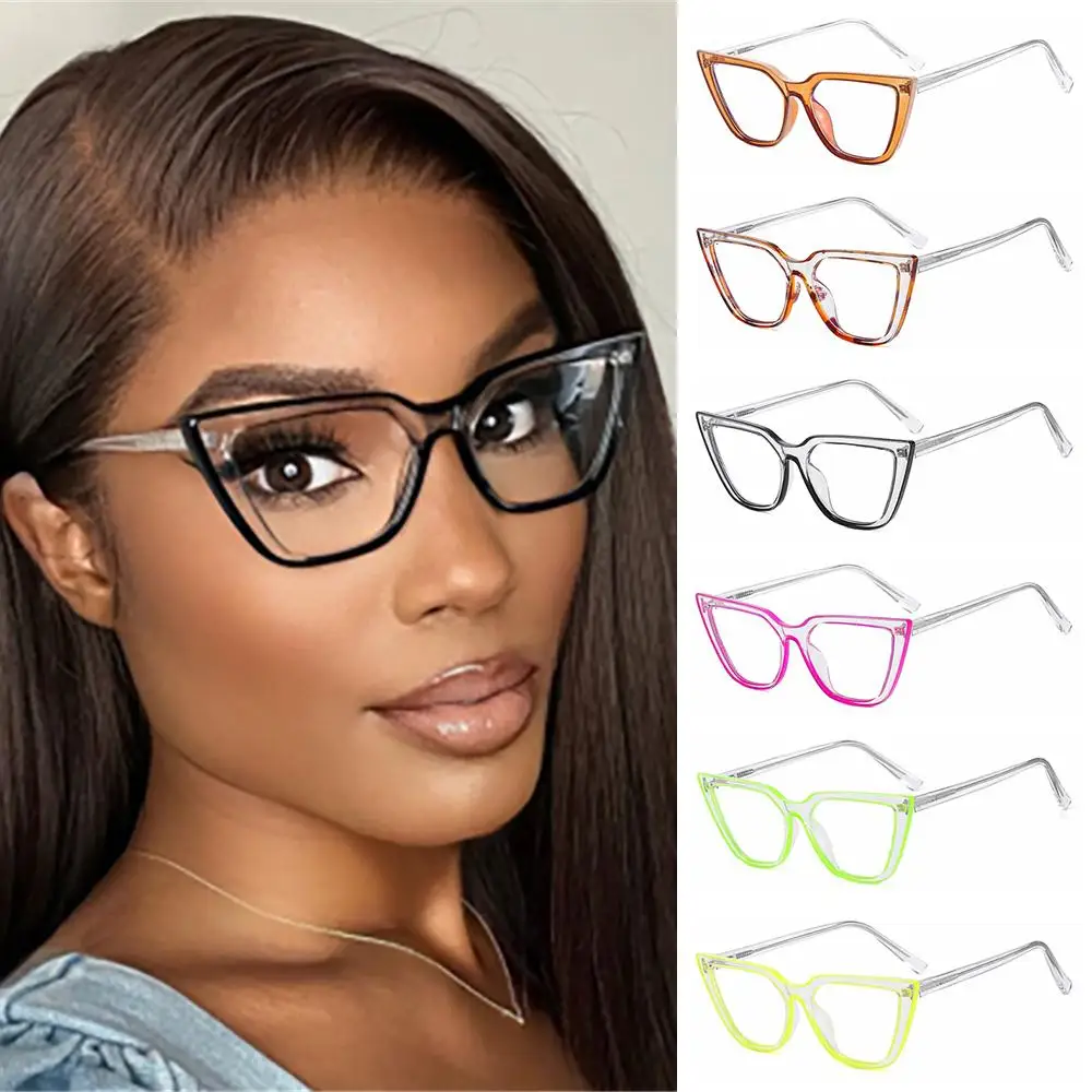 Trendy TR90 Blue Light Glasses Non Prescription Frame for Women Cat Eye