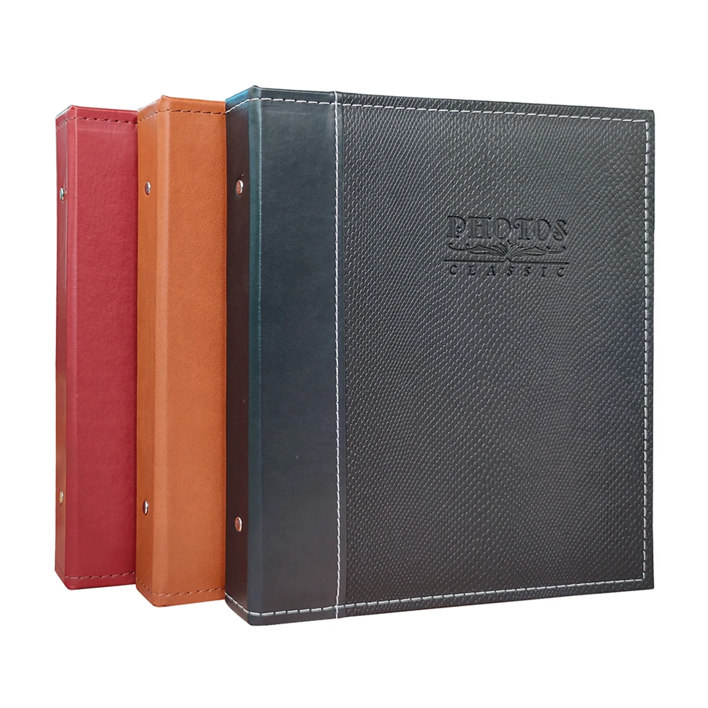 

160 Sheets Pu Photo Album 7X5”/17.8X12.7cm Plug-in White Inner Album for Wedding Album Family Slip Pocket Record Book