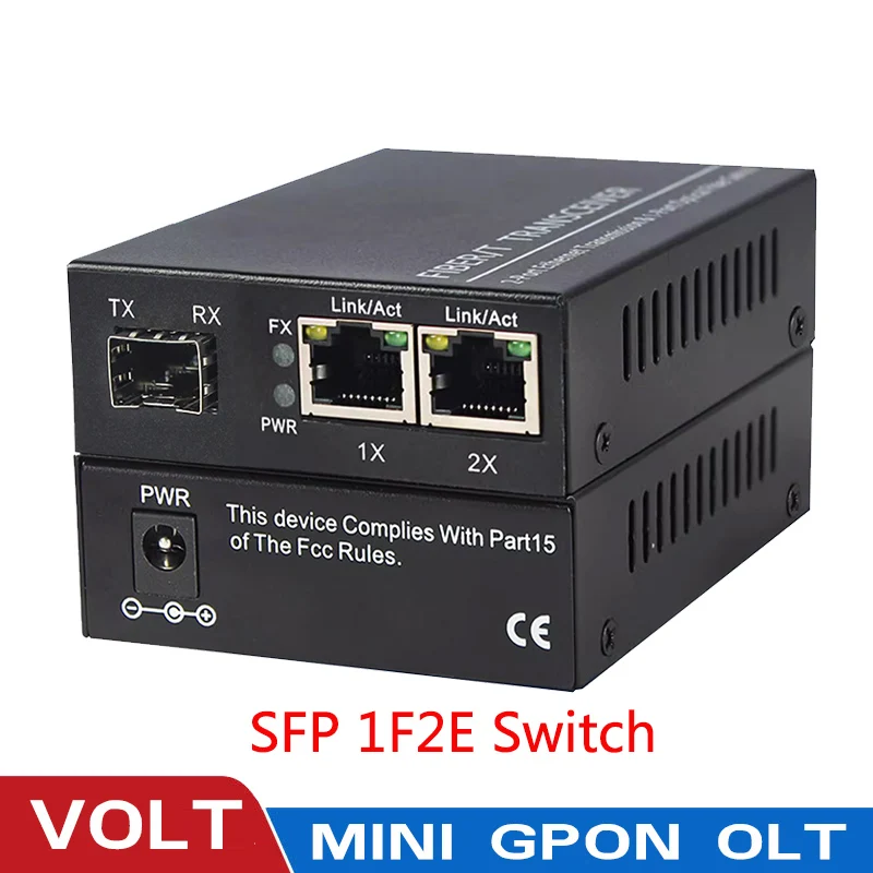 10/100/1000M Gigabit media converter 1SFP2E fiber ethernet fiber optic switch mi