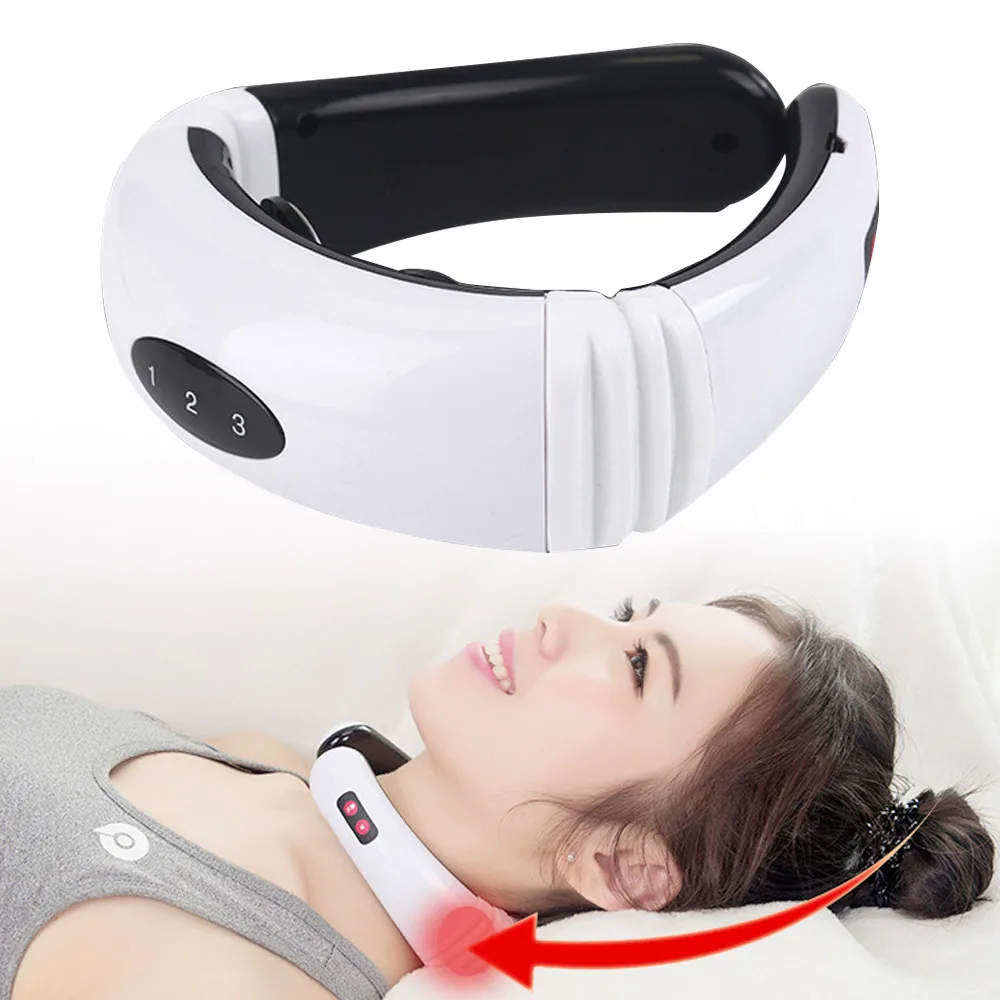 6 Mode saude Electric Pulse Neck Massager Cervical Neck and Back