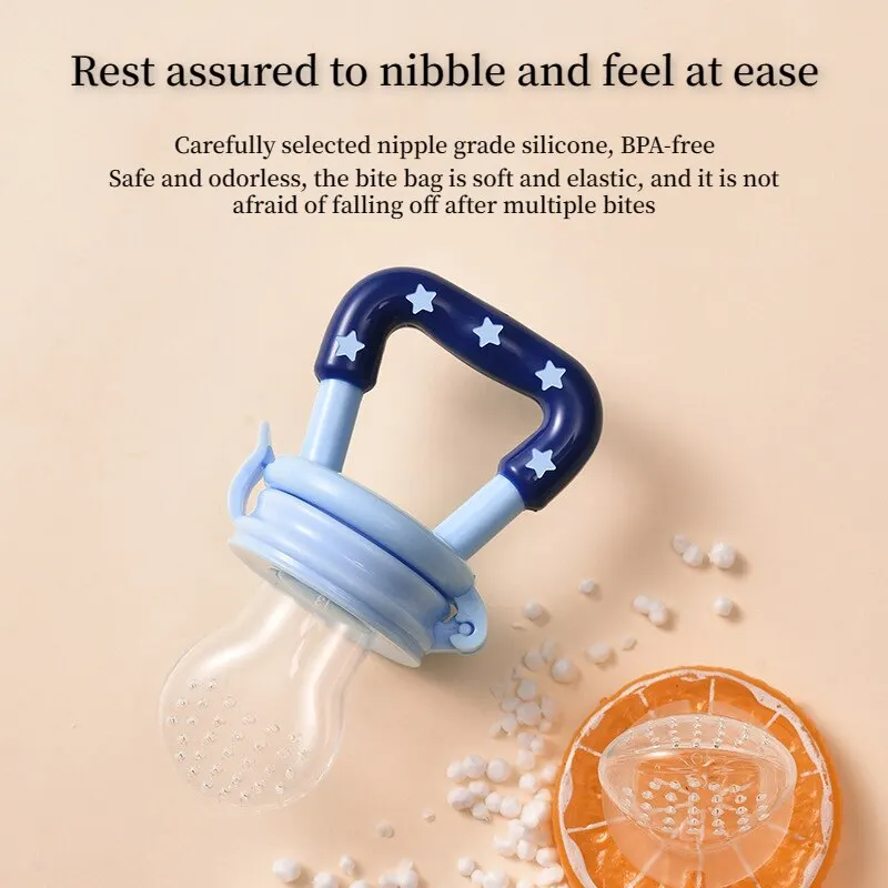 Silicone Fruit Feeder 3 PCS Newborn Food Feeder With Spoon Nibbler Pacifier Baby Feeding