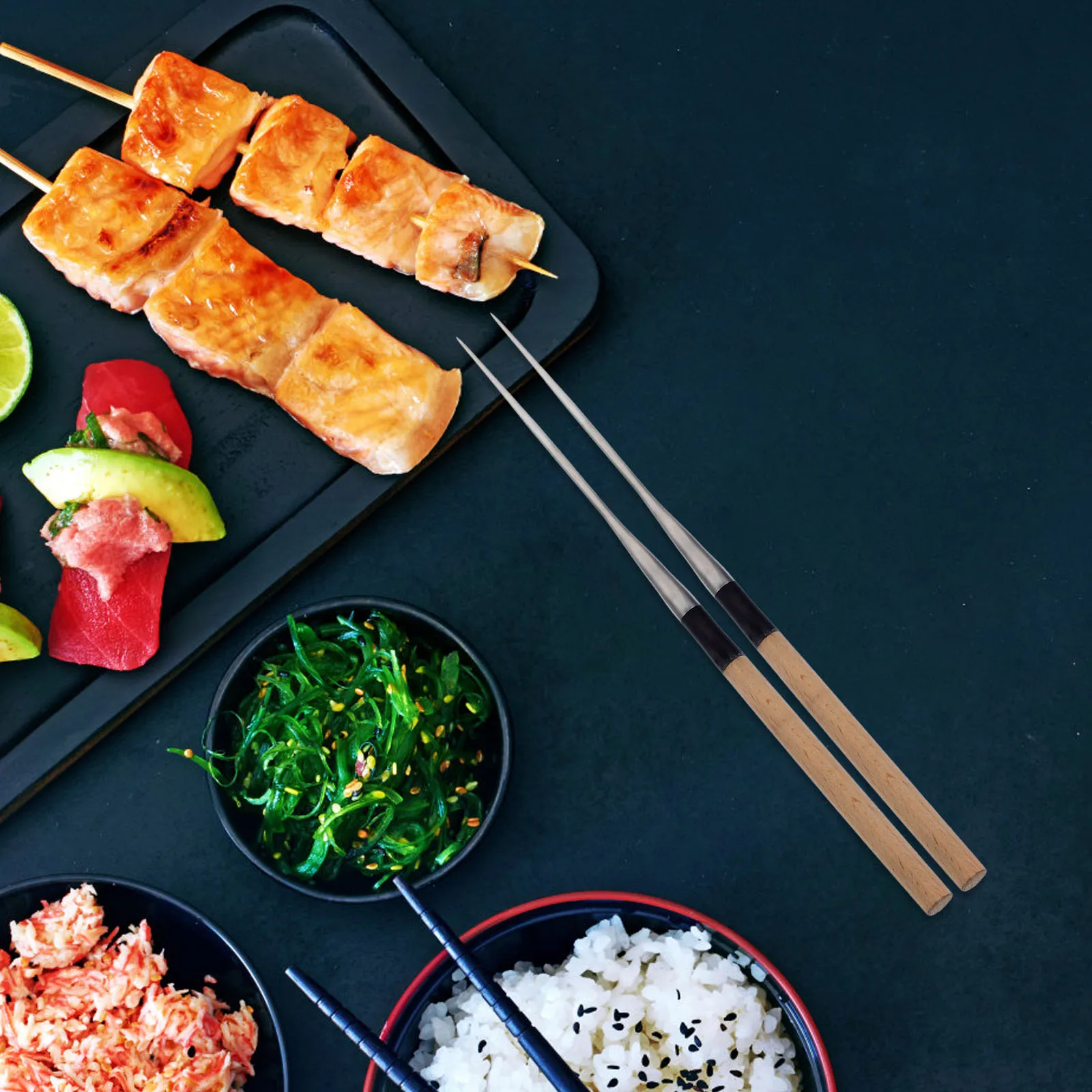 2Pcs Sashimi Chopsticks Japanese Style Travel Cutlery Moribashi Serving Utensils For Octopus Sushi Cooking Dinnerware cutlery set