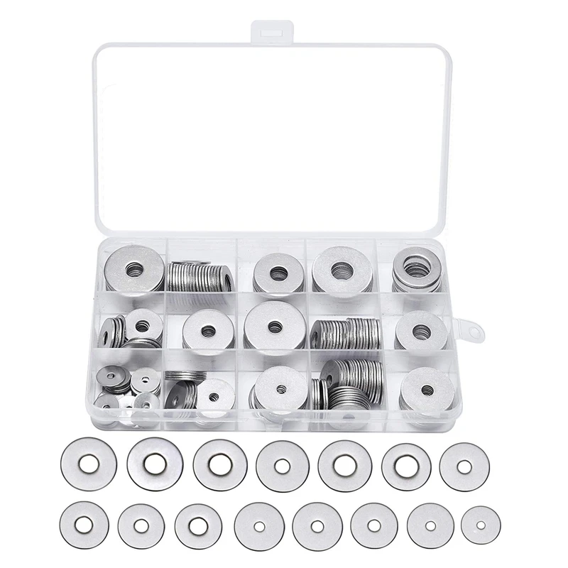 

Sealing Solid Gasket Washer Plug Oil M3-M12 15 Sizes Gasket Kit Silver For General Repair Seal Ring Set