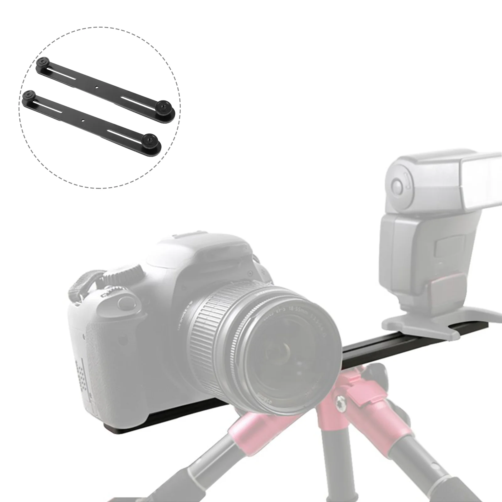 Spacing Bar Aluminum Alloy Extension Bar 2 Pcs For Flash Bracket Mic Stand Spacing Microphone Mount Accessories Parts
