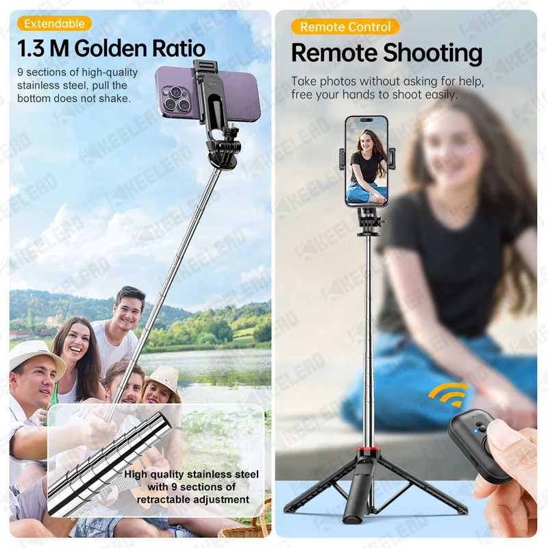 Selfie Stick Tripod Selfie Stick Sports Camera Selfie Stick Cell Phone Selfie Stick Smartphone Selfie Stick Phone Selfie Tripod 360 Rotation Portable Stand Wireless Remote For Lights Digital Cameras Gopro Smartphone