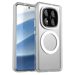 Luxury Armor Shockproof Matte Case with Magsafe Compatibility and Wireless Charging for Redmi Note14 Pro 4G (White)