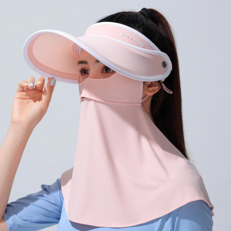 

Шляпа от солнца с вуалью Женская, летняя шапка с большими полями из вискозы, дышащий Быстросохнущий Спортивный головной убор для уличной езды, 2 шт.