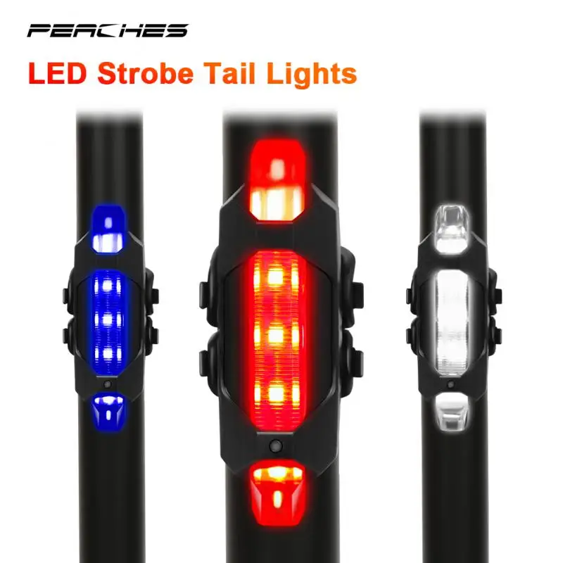 USB Rechargeable Bike Rear Light Waterproof Mountain Bike Warning Cycling Taillight Electric Scooter Bike Headlight Tail Lamp