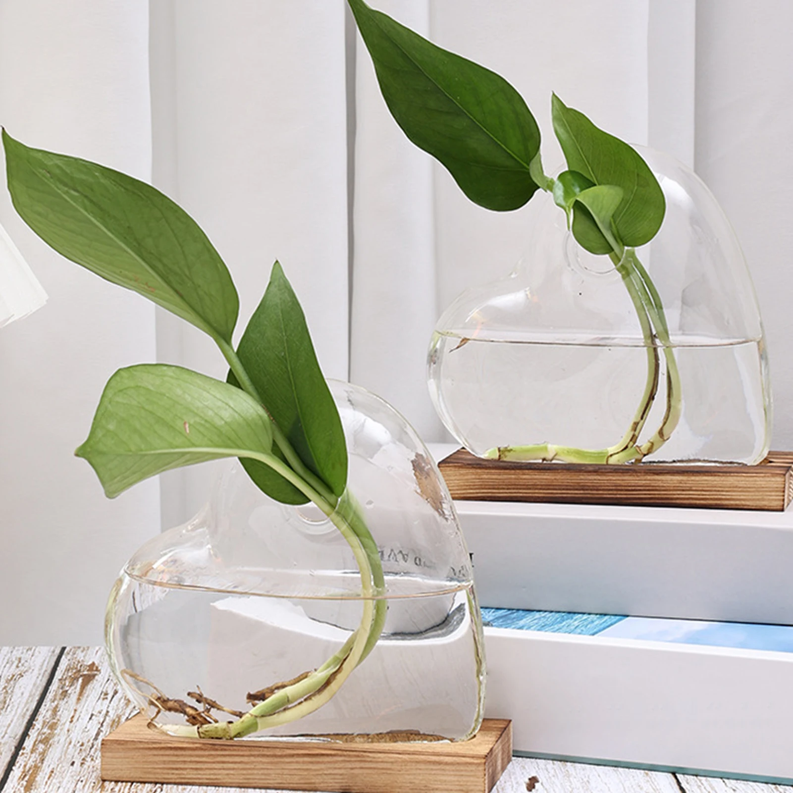 Elegant Glass Vase Propagation Station - Stylish Tabletop Plant Rack