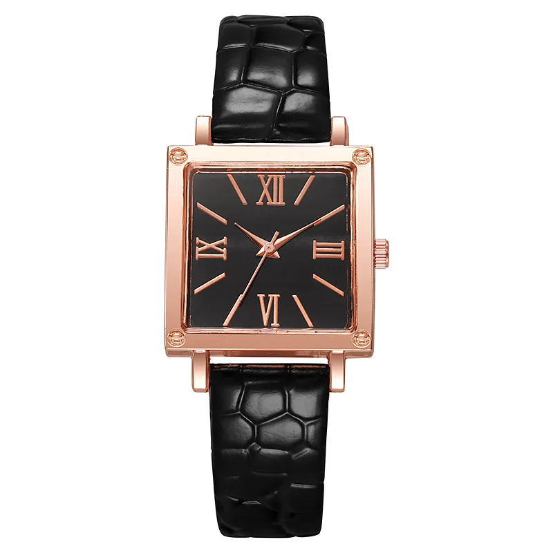 1pc-Fashionable and Minimalist Women's Square Belt Quartz Watch New Popular Retro High-end Roman Watch