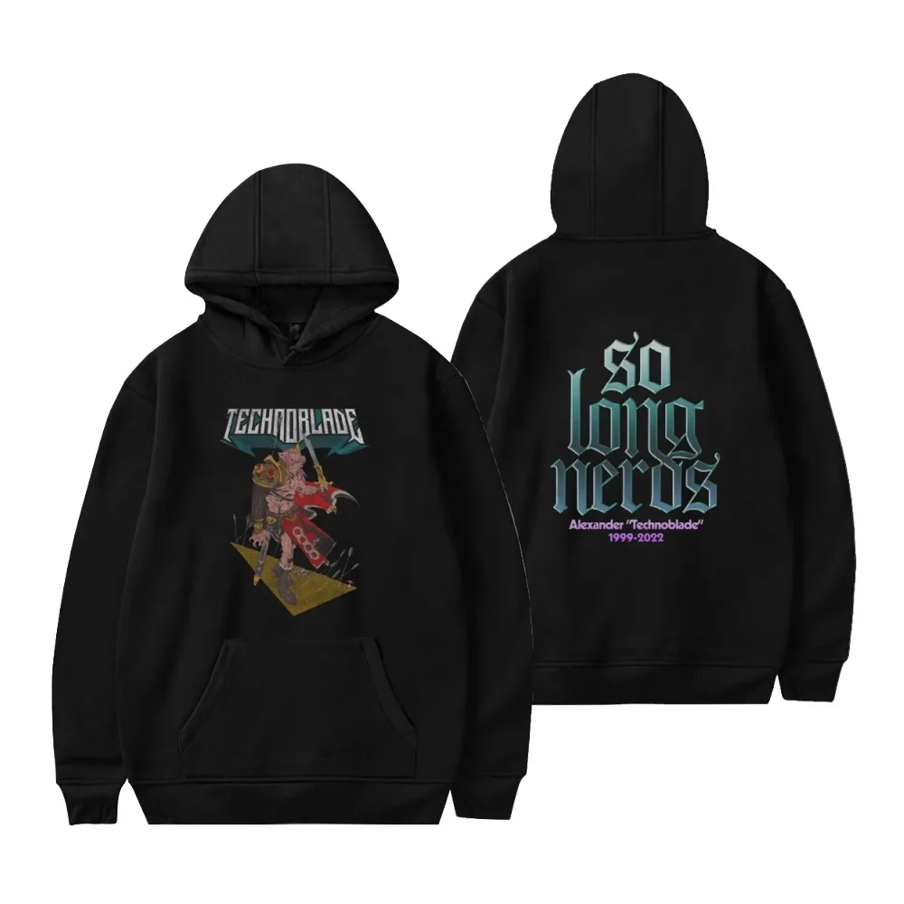 

Technoblade Never Dies So Long Nerds Unisex Long Sleeve Hoodie Women Men Hooded Sweatshirt 2022 Rest in Peace Clothes