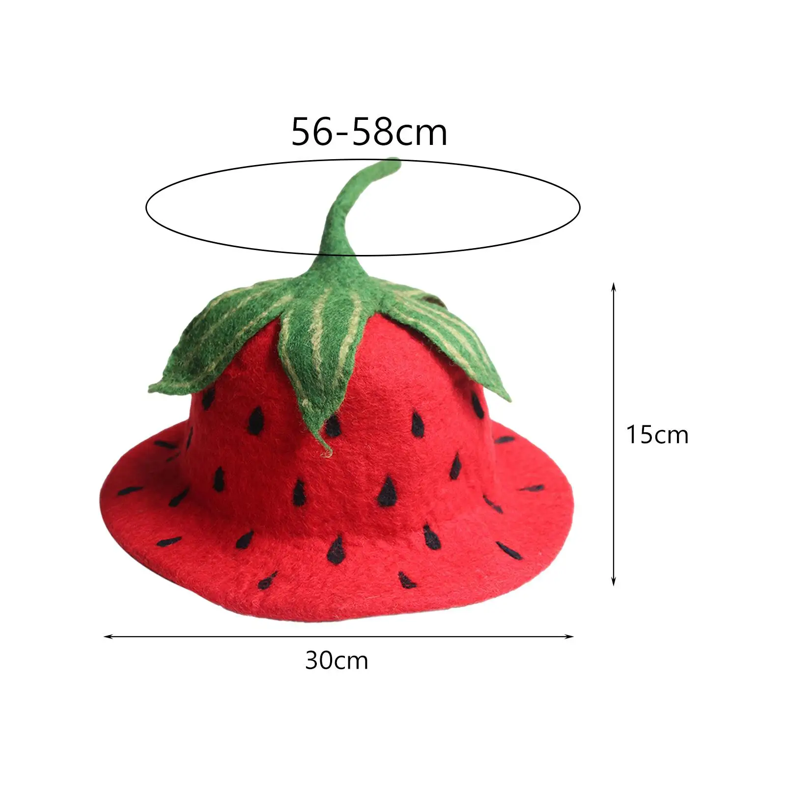 Strawberry Hat Decorative Cute Red Fruit Costume Accessories Warm Headwear Halloween Costume Casual Comfort Fashion Wool Hat