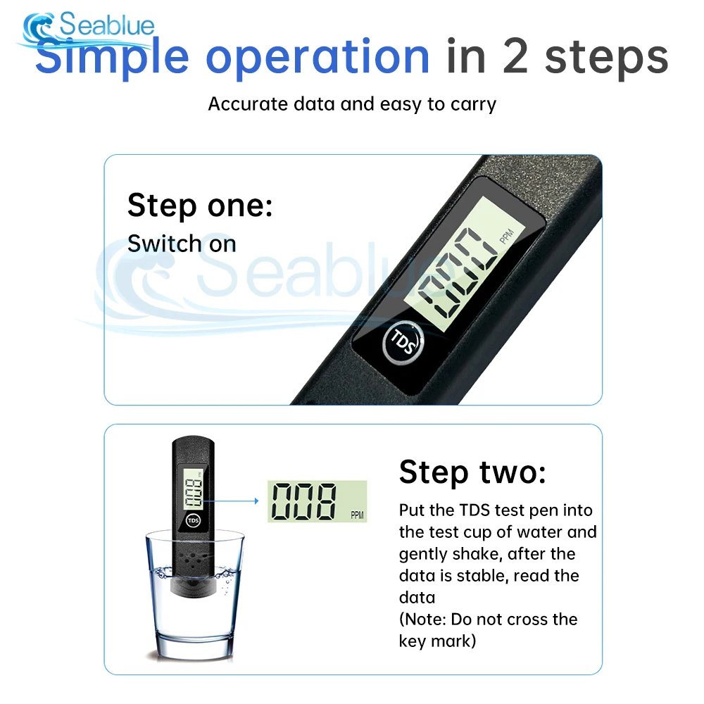 TDS Meter Digital Water Tester 0-9990ppm Drinking Water Quality Analyzer Monitor Filter Rapid Test Aquarium Hydroponics Pools