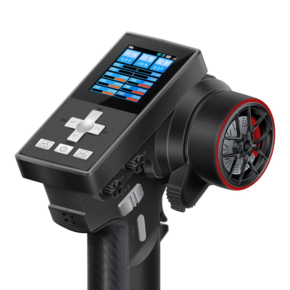 HotRC CT-8B Émetteur 8CH 2.4GHz + Récepteur F-08A pour RC Voiture/Bateau