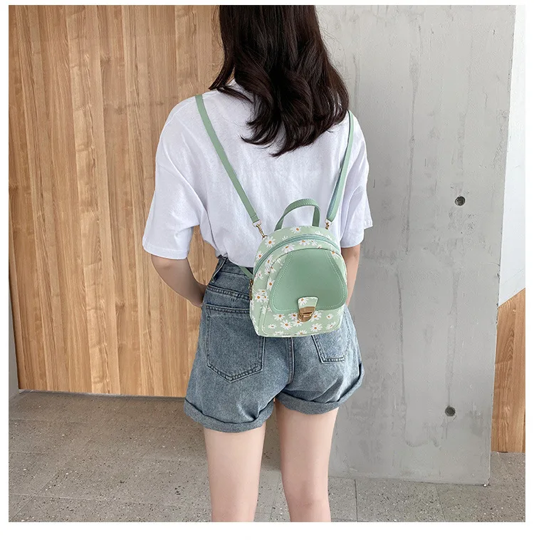 1pcs/lot sweet style woman mini daisy backpack female floral small print double shoulder bag