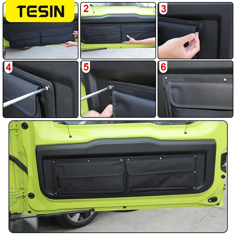 Borsa Organizzatrice Per Portellone Suzuki Jimny JB64/JB74 2019-2023 - Poliestere 600D, Colore Nero - 12