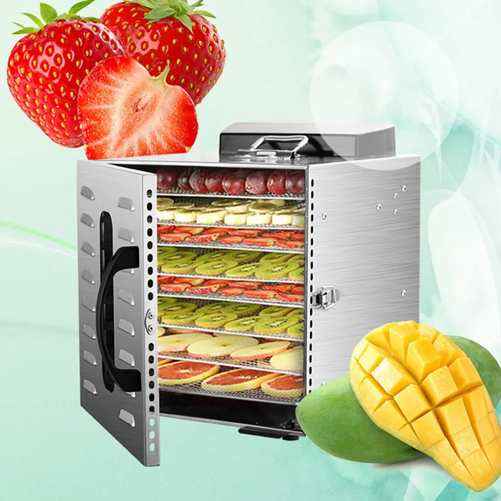 Household Appliances Stainless Steel Small Dried Fruit Machine Vegetable Mango Tea Pet Meat Dried Food Dryer 8-Layer