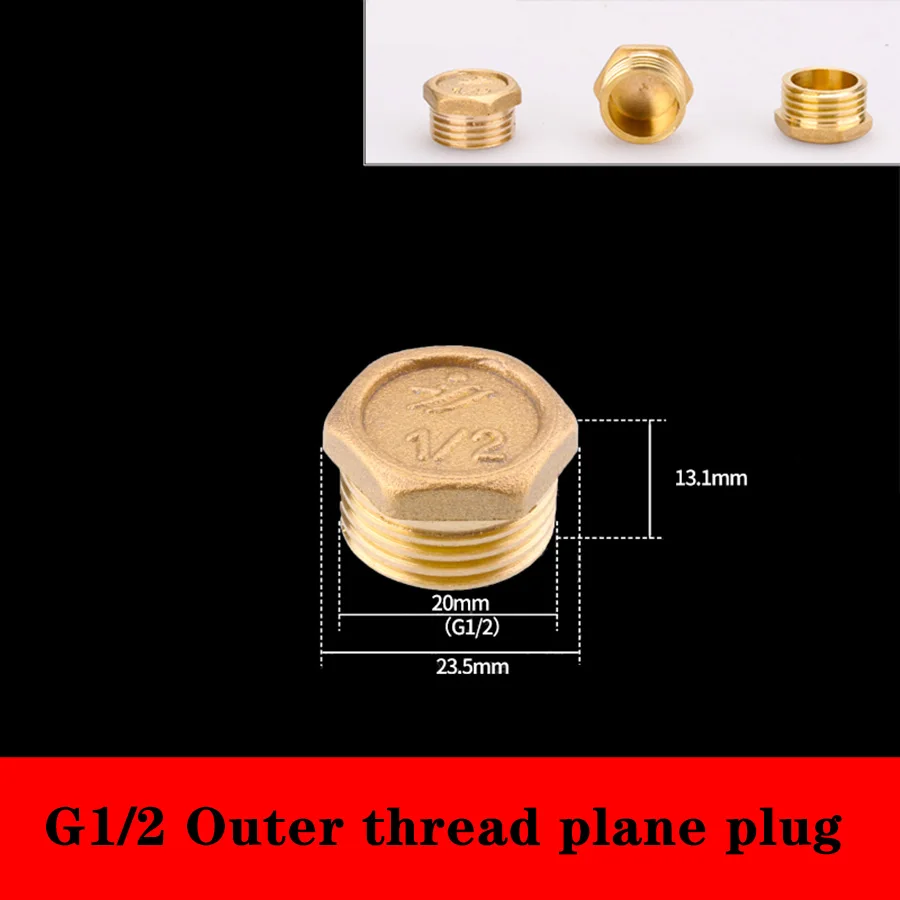Pipe Fitting G1"1/4"1/8"3/8"1/2"3/4"G2" BSP Female Threaded Brass Pipe Hex Head Brass Stopper End Cap Plug Connector Adapter