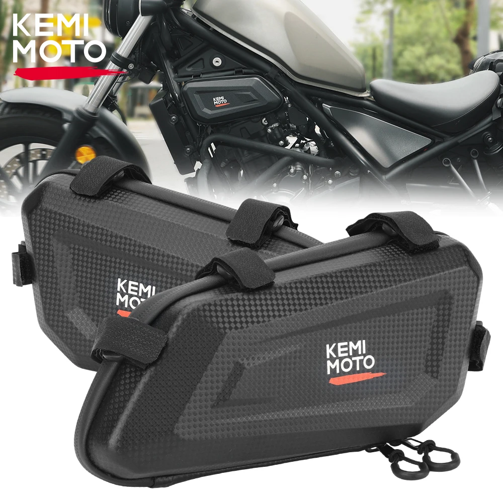 Motorcycle Bag for Honda Rebel 300 CMX250 CMX300 CMX500 Waterproof Engine Side Storage Bag Guard Pole Bag Motorcycle Accessories for honda rebel cmx500 cmx300 1100 motorcycle handlebar riser mount clamp high lifter risers accessories for cmx500 2017 2021