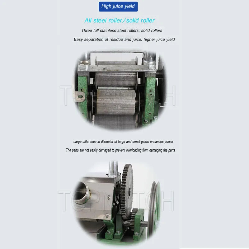Hand Crank Stainless Steel Sugar Cane Machine Manual Sugarcane Juicer Sugar Cane Juice Machine 6