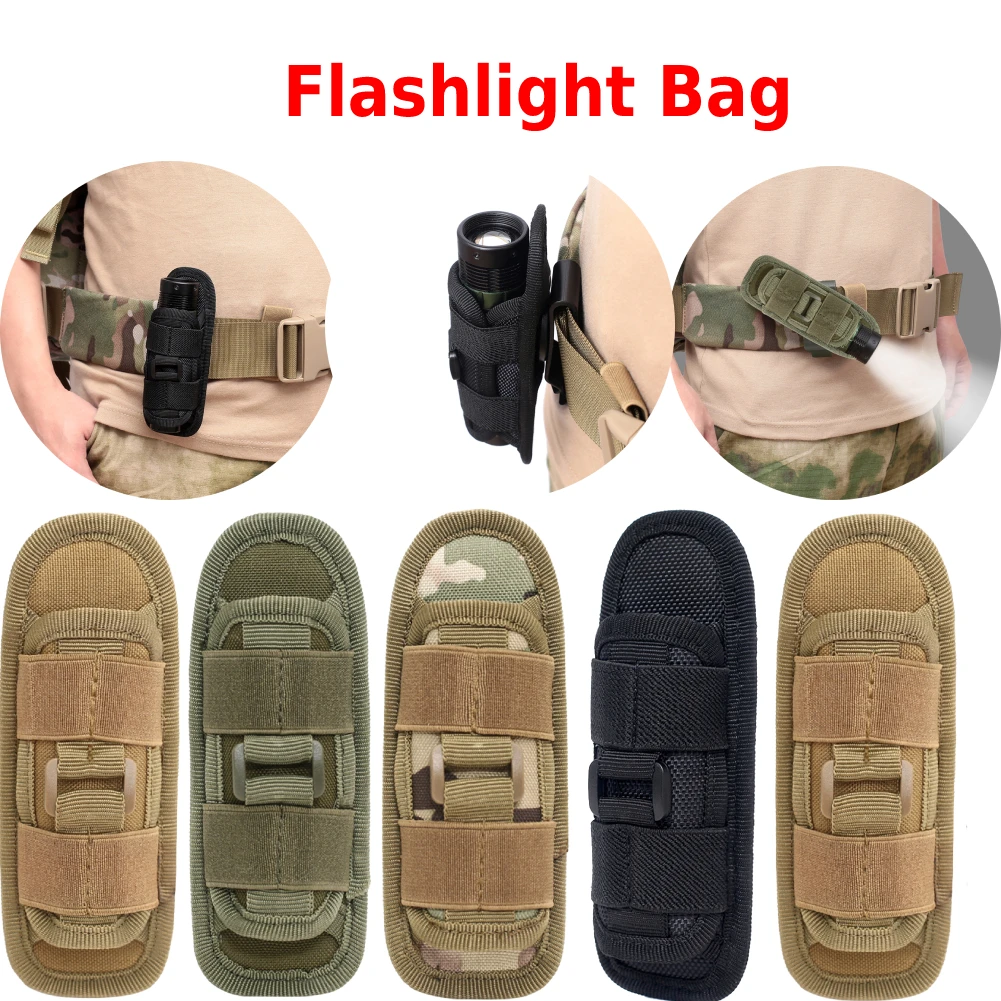 Funda táctica para linterna, cinturón de 401S, bolsa de nailon 18650, Clip  giratorio elástico de 360 grados para seguridad militar y policial -  AliExpress